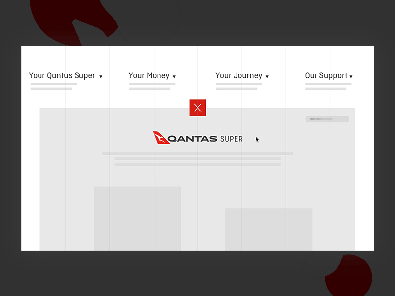 QANTAS Super - UX menu menu menu bar nav scroll ux