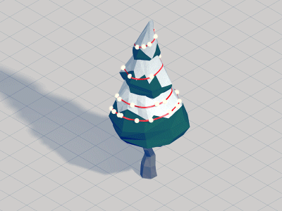 xmastree [GIF] 3d animated christmas cinema4d gif green isometric lights santa snow tree xmas xmastree