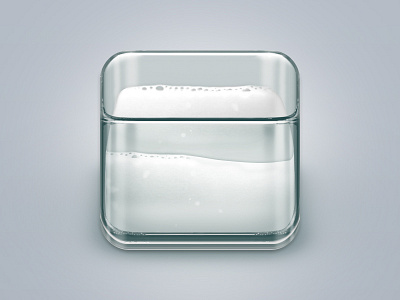 Glass of milk 3d app cinema4d glass icons iphone liquid milk translucent