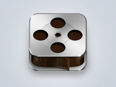 Video Icon 3d app camera cinema4d film hollywood icon iphone metal negative photography spool video
