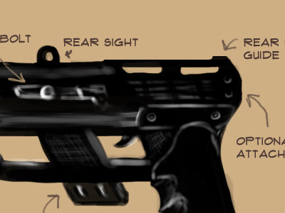 SMG concept - FPS concept art first person shooter game design illustration