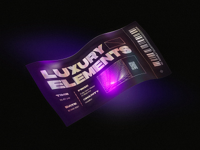 3D Ticket blender experiment 3d 3d animation 3d art branding colourful dark design flyer nft print raffle ticket typography ui website