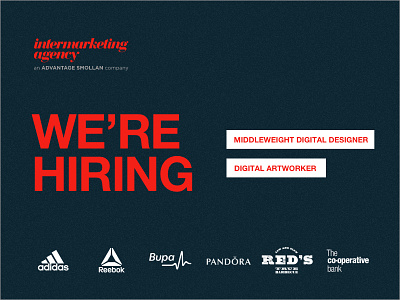 We're Hiring, Intermarketing, Leeds artwork artworker career designer digital hiring intermarketing job leeds uk