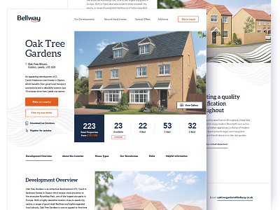 Bellway Homes Website Re-design estate facts homes house interface landing page product property real ui website
