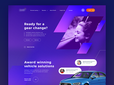 Vehicle leasing homepage concept
