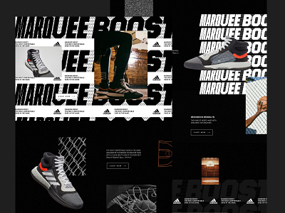 Adidas Marquee Boost adidas dark design footwear landing page product typography ui