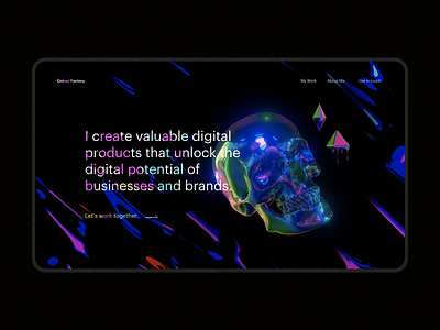 Colour Factory Blender 3D 3d abstract blender colour design experiment iridescent portfolio skull ui website