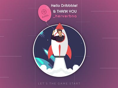 Hello Dribbble! first post flat design freestyle hello me welcome