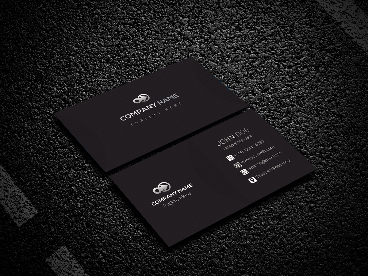 Creative Black Color Business Card by HR Faysal on Dribbble