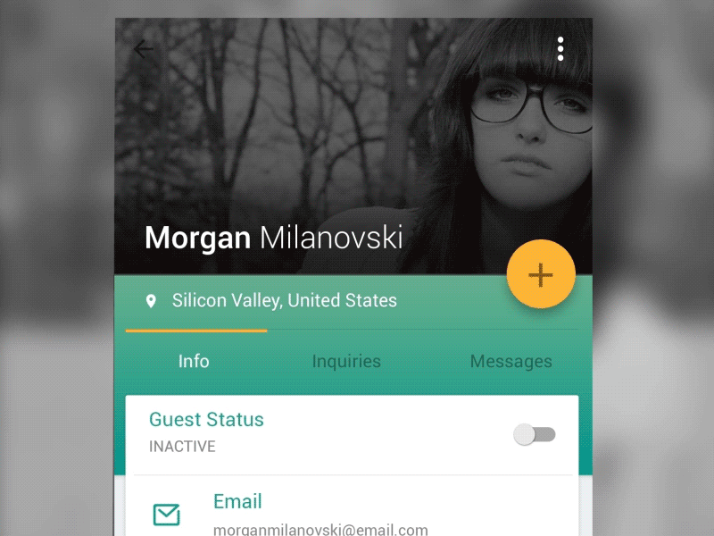 Profile Animation android animation flat material profile ux