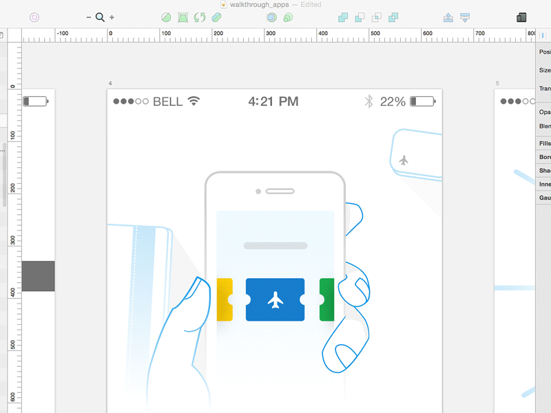 Walkthrough Screen animation clean flat flight illustration ios travel ui ux walkthrough white