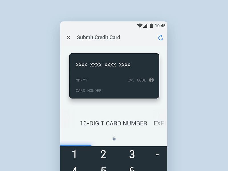 Submit Credit Card Flow - GIF Animation android animation credit card flow gif after effect ui ux