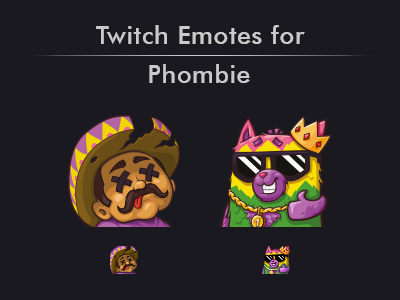 Twitch Emotes for Phombie character design illustration twitch twitch emotes