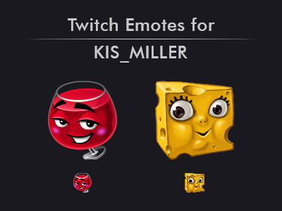 Twitch Emotes for Kis_Miller character design illustration twitch twitch emotes