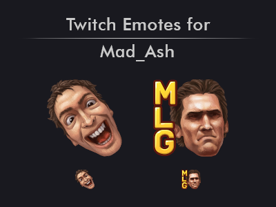 Twitch Emotes for Mad_Ash character design illustration twitch twitch emotes