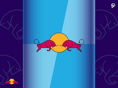 Red Bull blue branding design geometric icon illustration logo playful redbull