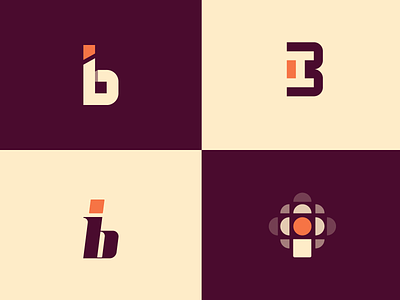 ib abbreviation design geometric icon illustration logo typography vector