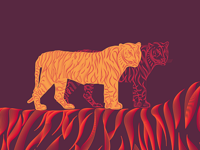 Tiger illustration animal desert design geometric illustration tiger vector