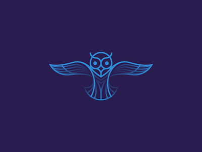 OWL animal bird blue environment figure forest geometric icon illustration logo owl