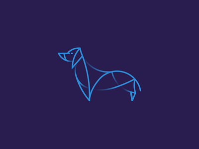 dog blue dachshund dkng dog geometric guidelines icon illustration logo military wiener dog