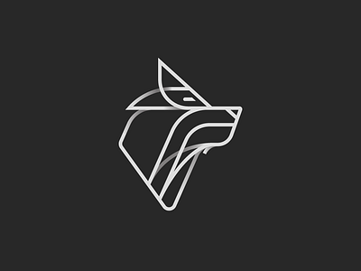 Wolf animal character geometric icon logo vector wolf