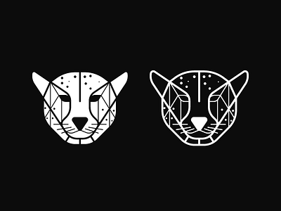 Tiger black and white blue geometric icon logo tiger