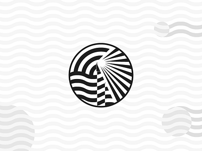 Lighthouse Black blackwhite character cute desert geometric icon illustration lighthouse logo pigeon playful sea