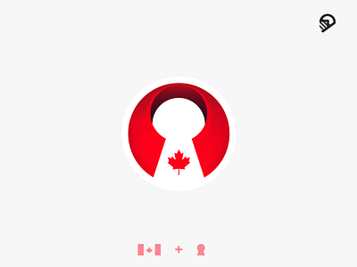 Locksmith + canada flag canada character cute desert flag geometric icon illustration logo pigeon playful