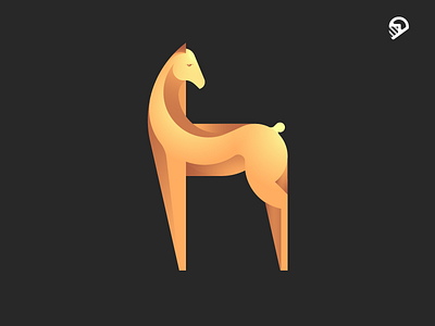 H+Hors animal design geometric icon illustration logo typography