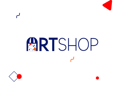 art shop logo drawing design shop