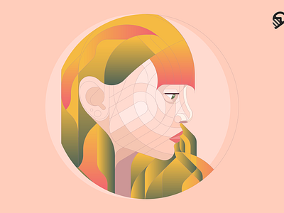 Geometric Girl Portrait circular grid clean illustration colorful cute design geometric geometric art geometric illustration geometric portrait illustration pastel portrait portrait illustration vector