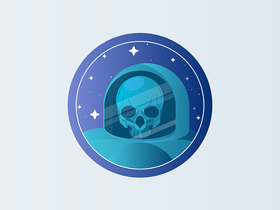 skull in Space desert design geometric icon illustration logo vector