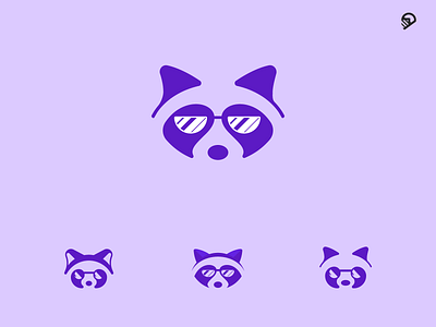 Raccoon animal cute desert design geometric icon illustration logo playful vector