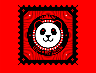 pandamic stamp abstract design illustration