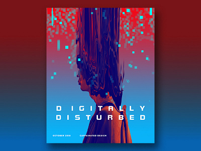 Disturbed abstract illustration poster typography