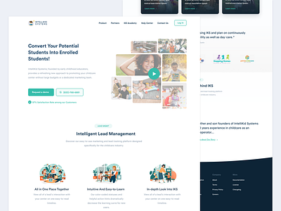 IntelliKidSystems - Website Design childcare clean design green homepage kindergarten landing page layout ui ux website