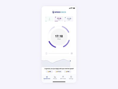 SpeedCheck.org - Speed Checking Mobile Design animation app design clean ios app layout mobile app speed check test speed ui user interface ux