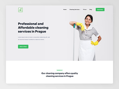 M - Cleaning Company Landing Page Design animation clean cleaning company layout ui ux web design website