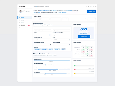 Upsider - AI Recruiting Platform animation blue clean layout ui user interface ux