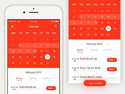 Social Calendar App calendar clean ios orange tasks to do