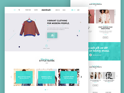 Vibrant e-Commerce clean e commerce fashion homepage layout modern store ui design