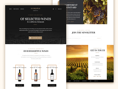 Le Chateau - Winery clean elegant homepage landing page ui design winery