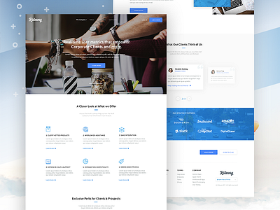 Rideway - Corporate Homepage blue corporate homepage layout site ui ux web design
