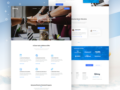 Rideway - Corporate Homepage blue corporate homepage layout site ui ux web design