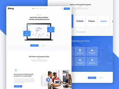 Rideway - Corporate Overview blue corporate design inner landing layout modern page site ui ux web design