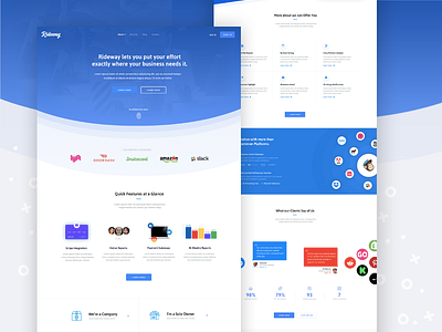 Rideway - Corporate Landing Page blue corporate homepage landing layout modern page ui ux web design