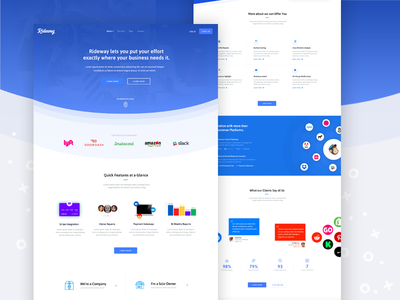 Rideway - Corporate Landing Page blue corporate homepage landing layout modern page ui ux web design