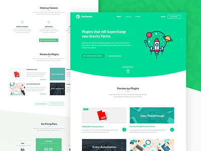 ForGravity - Project Overview clean design green homepage layout ui user interface ux website