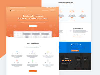 Squadly - About us Overview clean design layout orange saas ui user interface ux web design