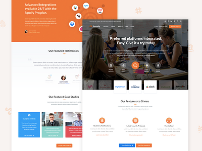 Squadly - Services Page Overview clean design layout orange saas ui user interface ux web design